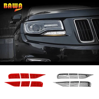 

BAWA ABS Front Headlight Cleaning Cover Trim Decoration Stickers for Jeep Grand Cherokee 2014-2016 Chromium Styling