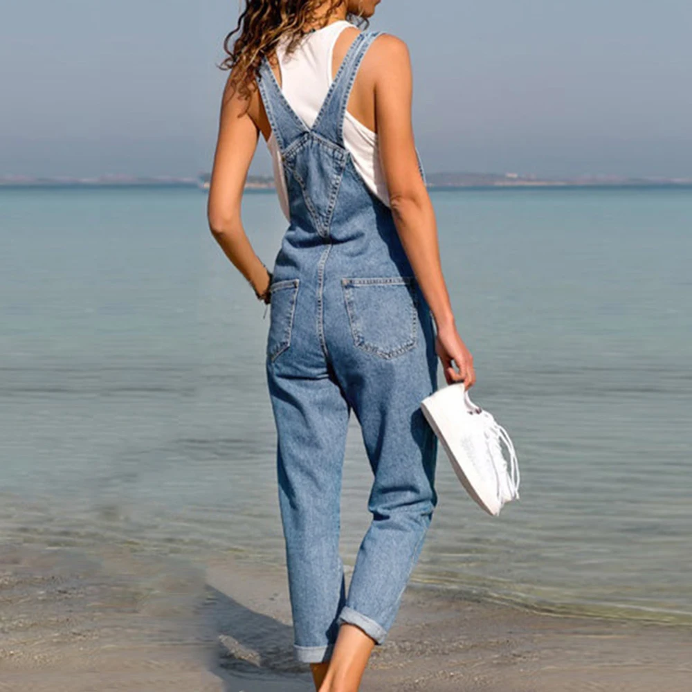 Fashion Women Denim Jumpsuit Ladies Spring Fashion Loose Jeans Rompers Female Casual Plus Size Overall Playsuit With Pocket Fashion Women Denim Jumpsuit Ladies Spring Fashion Loose Jeans Rompers Female Casual Plus Size Overall Playsuit With Pocket