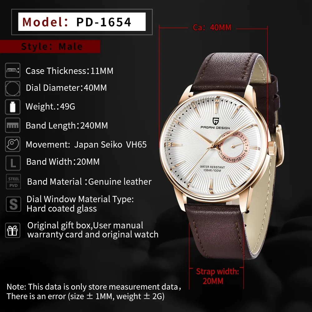 Pagani Design Watches Men Luxury Brand Quartz Men Chronograph Sport Waterproof Casual Rolexabl-6