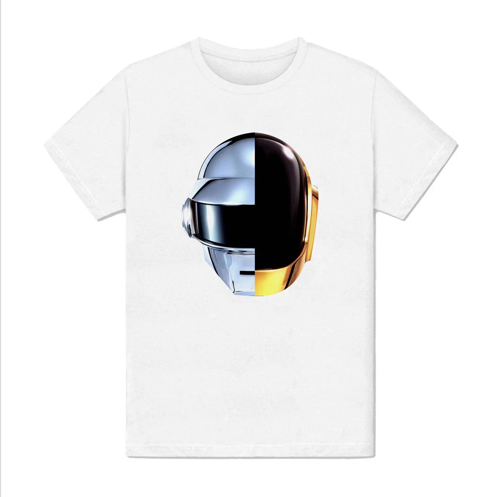 Мужская футболка белый-шлем daft punk более лучше быстрее сильнее музыка-показать