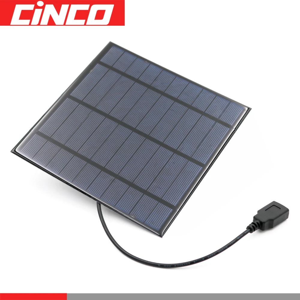 Solar Panel 2W 2.5W 5V USB Output Battery Charger Voltage Regulator