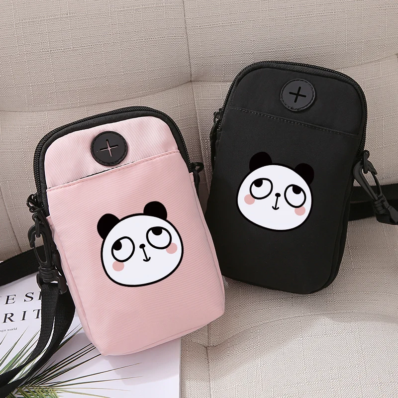 2019 Cute Cartoon Panda Design Women 's Handbag Messenger Bags High Capacity Quality Double Zipper Shoulder Phone Keys Cards Bag | Багаж и