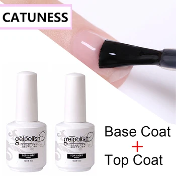 

CATUNESS Reinforce Transparent Manicure UV Gel Lacquer Nail Art Primer 15ml Gel Polish Top Coat Base Coat Shiny Long Lasting