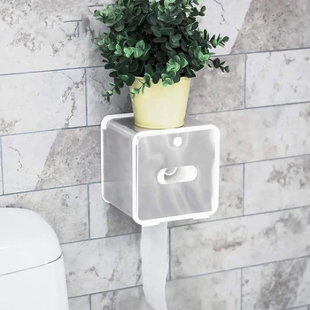 

Cat Proof Covered Toilet Paper Holder, Camper RV Toilet Paper Holder, Wall Mounted Tissue Dispenser,Silver