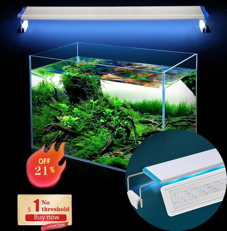 

Super Slim LEDs Aquarium Lighting Aquatic Plant Light 18-75CM Extensible Waterproof Clip on Lamp For Fish Tank