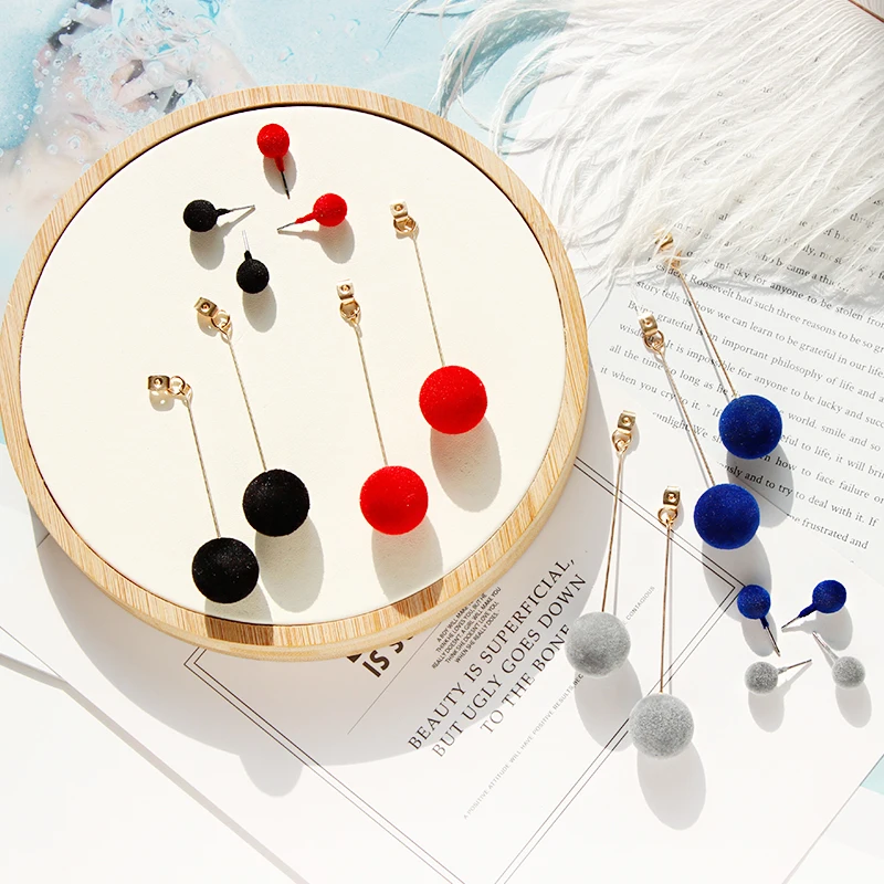 Moda-vermelho-preto-bola-de-pel-cia-personalidade-gota-brincos-para-as-mulheres-j-ias-presente