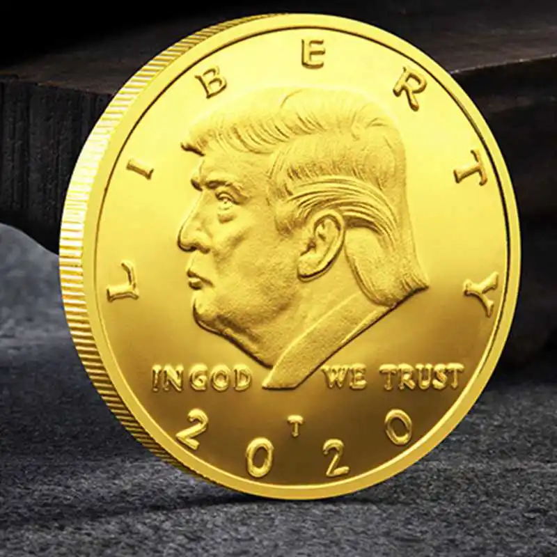 

2020 President Donald Trump Liberty Gold Plated EAGLE Commemorative Coin trump coin