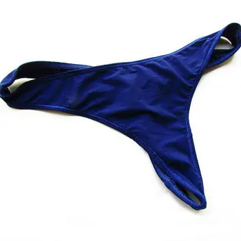 

Bikin Thong Navy Blue Sexy Panties Soft Pure Color Women Briefs Smooth Tangas Lady Underwear