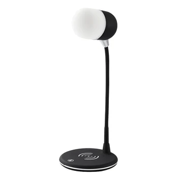 

L4 Qi Wireless Charger Stand LED Desk Lamp Light Smart Press 3 in 1 Bluetooth Speaker for iPhone XS XR X 8 for Samsung