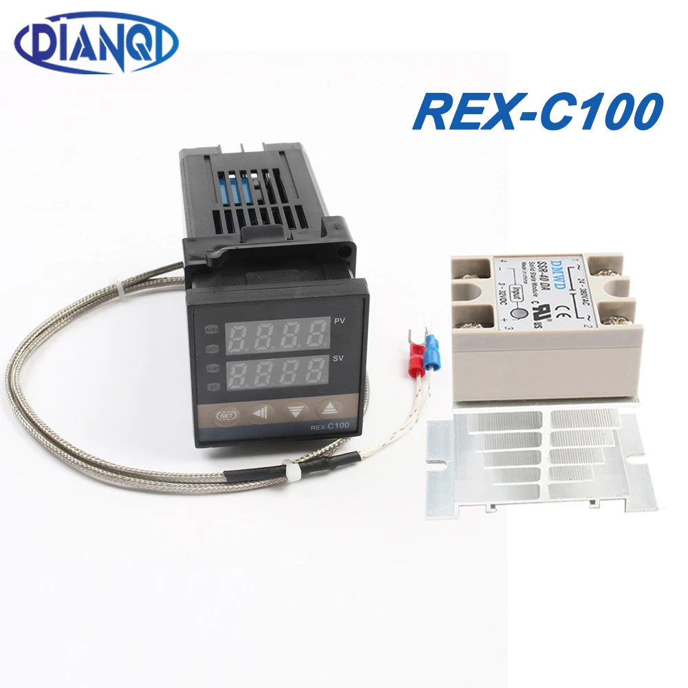 REX C100 Цифровой ПИД регулятор температуры термостат SSR выход Max40A реле K зонд