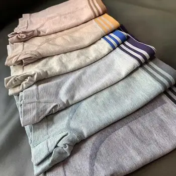 

6pcs fashion new breathable striped cotton men's boxer high elastic men's boxer
