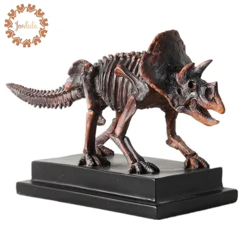 

American Decorative Jurassic World Creative Resin Retro Dinosaur Triceratop Bone Model Table Decoration Best Home Decor