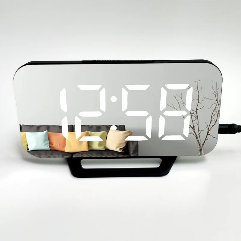 

Creative Mirror Alarm Clock Multi-function LED Clock Makeup Mirror Alarm Clock Plug-in USB Conversion Mirror Clock