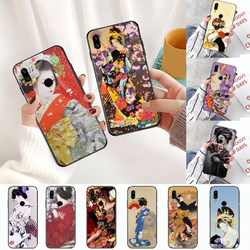 

Japanese geisha Luxury Unique Design Phone Case For Xiaomi Redmi 4x 5 plus 6A 7 7A 8 mi8 8lite 9 note 4 5 7 8 pro