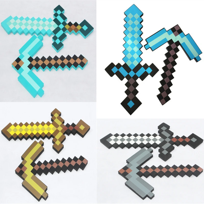 Big Size 61CM(24inch) For MonMinecrafteer Design Diamond Sword Pickaxe Soft EVA Foam Toy Sword Kids Lovely Toys|Toy Swords| - AliExpress