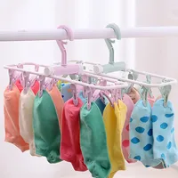 12 Clip Folding Drying Rack Underwear Socks Clip Multi-functional Clothes Rack Hot Sale High Quality New Patterns 1
