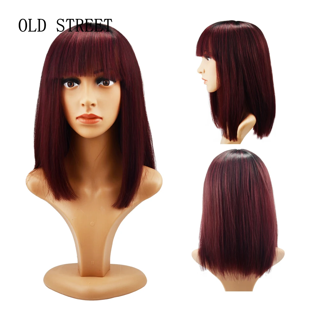 

Medium Long Womens Synthetic Wigs with Bangs Water Wave Heat Resistant Synthetic Hair Wigs for Women Cosplay False Hair