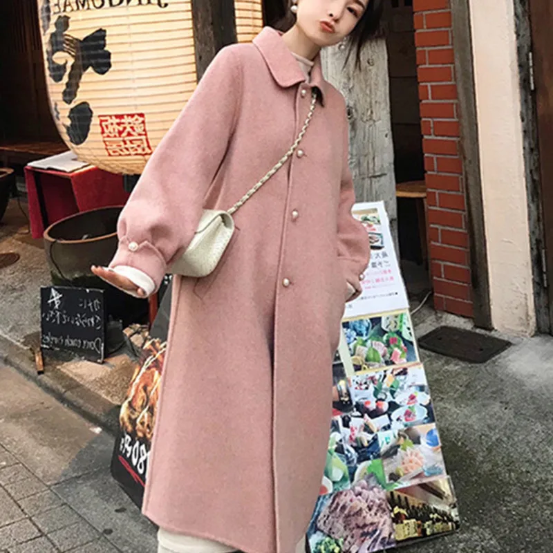 

Winter Coat Women 2020 Sweet Cashmere Overcoat Korean Coat Loose Wool Long Coats And Jackets Women Outwear Manteau Abrigo Mujer