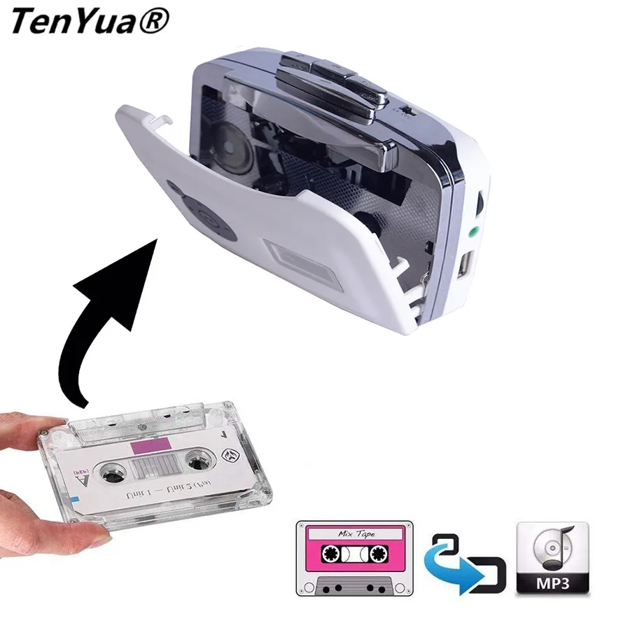 

Portable Cassette Tape to MP3 Converter for Windows XP / Vista / 7 Plug and play USB Flash Drive Capture Audio Music Player