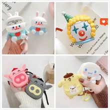 3D кожухи головных телефонов для AirPods 2 Чехол милый Мячик с эльфом мультфильм для Apple Air Pods Dog молочный чехол для наушников кольцевой ремень