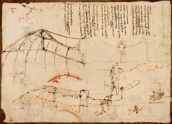 

Da Vinci manuscript Vintage Flight Painting Pure cotton Canvas Wall Art Picture Home Decoration Living Room Canvas Print