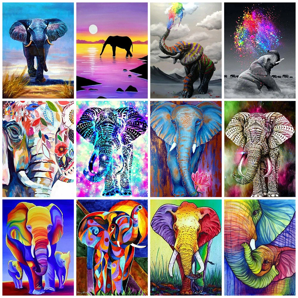 EverShine 5D Diamond Painting Kits Elephant Picture Rhienstones Diamond