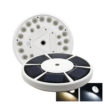 

solar 26 LED Ultra Bright Outdoor Camping Lamp Tent Light With Lampshade Circle ABS Rechargeable Fishing Hanging Lighting