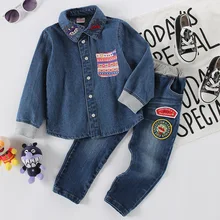 Брюки с суперменом; коллекция года; сезон весна-осень; стиль; джинсы высокого качества из чистого хлопка; эластичные брюки с вышивкой для мальчиков