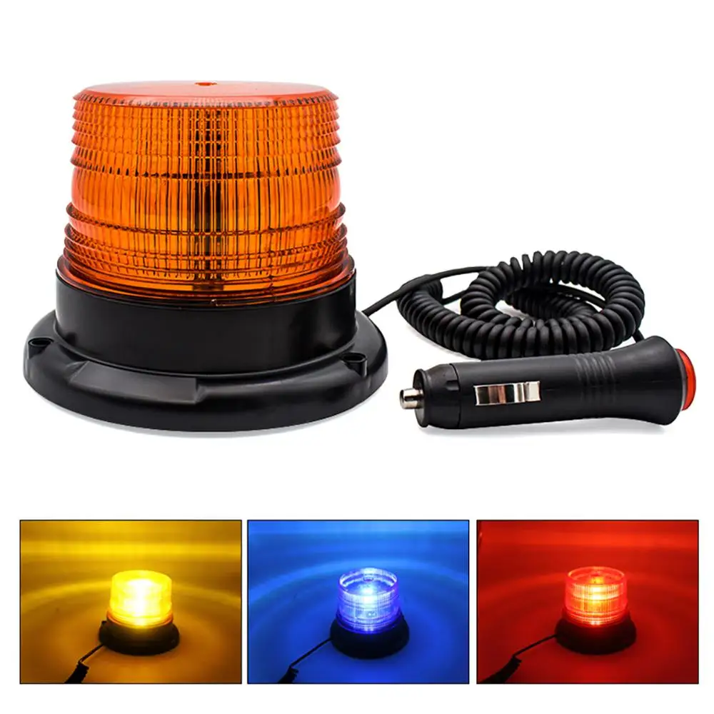 

Circular Warning Strobe Emergency Lamp Magnetic Mounted Police Lights DC 12V-80V Truck Warning Light Car Strobe Flashing Light