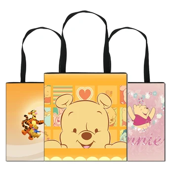 

Women's Tote Bag Large Beach Handbags Shopper Printed Winnie Polyester Bag Reusable Ladies Designer Shopping Bags Eco Foldable I