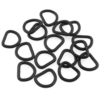 

100pcs Metal Dee D Ring Buckle Webbing 11mm Black Backpack Bag Shoes Parts Leather Craft Strap Pets Collar DIY Sewing Accessory