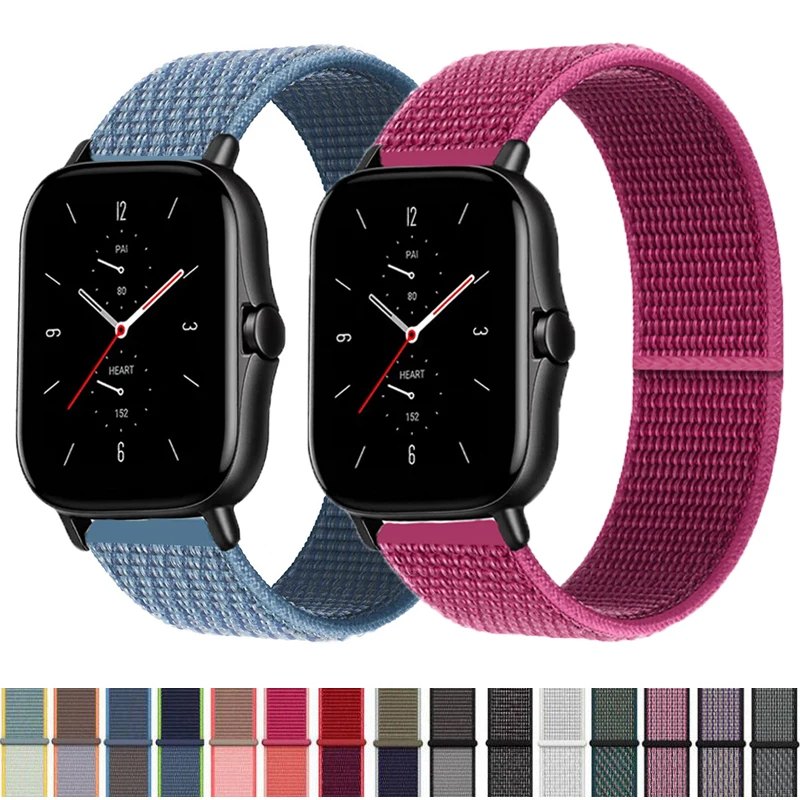 

Ремешок нейлоновый для Amazfit GTS/2/2e/GTS2 Mini/GTR 42 мм/47 мм GTR2/2e/stratos 2/3, 20 мм 22 мм