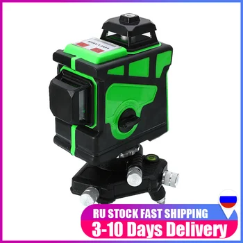 

12 Lines 3D Green Laser Level 360 Rotary Measure Vertical Cross Lines Green Laser Line Self-Leveling With Tripod Battery