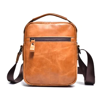 

Brand Leather Shoulder Bag Men Messenger Bags Small Casual Flap Zipper Design Male CrossBody Bag