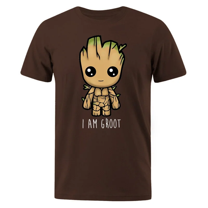 I Am Groot хлопковая Футболка мужская Повседневная Хип-хоп мужские Футболки Уличная Мужская футболка с милым принтом Грут летние мужские брендовые топы тройники