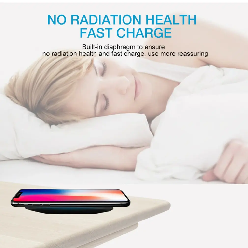 ZAPO W5 Qi Standard Wireless Fast Charger Universal Slim Phone Charger Charging Pad Desktop Charger For iPhone For Samsung