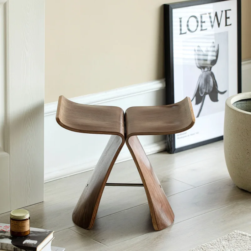 Wuli Stool Ins Danish Butterfly Chair Stool Wild Living Room Stool Shoe Replacement Stool Creative Leisure Small Bench 3