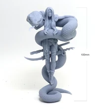 

100mm Resin Model Python Boa Girl 3D Print Figure Sculpture Unpainted RW-237