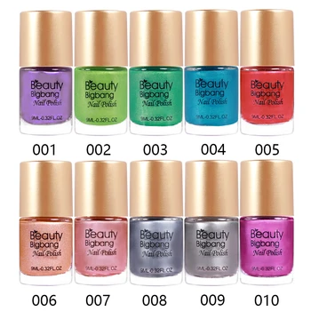 

BEAUTYBIGBANG 9ml Mirror Effect Nail Polish Metallic Lacquer Gorgeous Metal Nail Varnishes