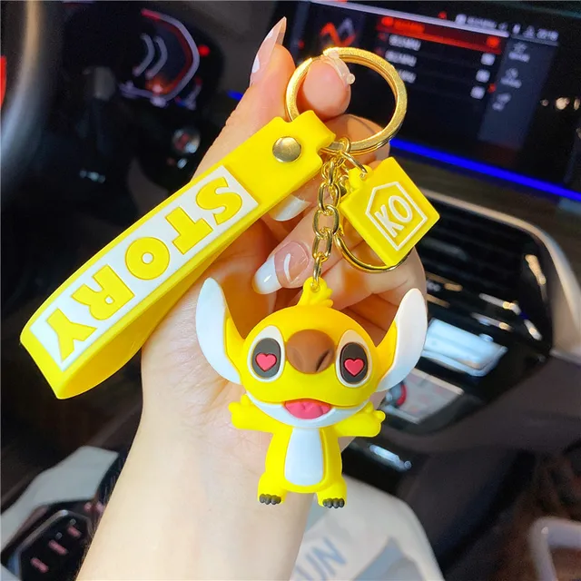 Disney Stitch Keychain Variety of Cartoon Lilo & Stitch Cute Doll Keyring Fashion Couple Bag Ornament Key Chain Car Pendant Gift 11