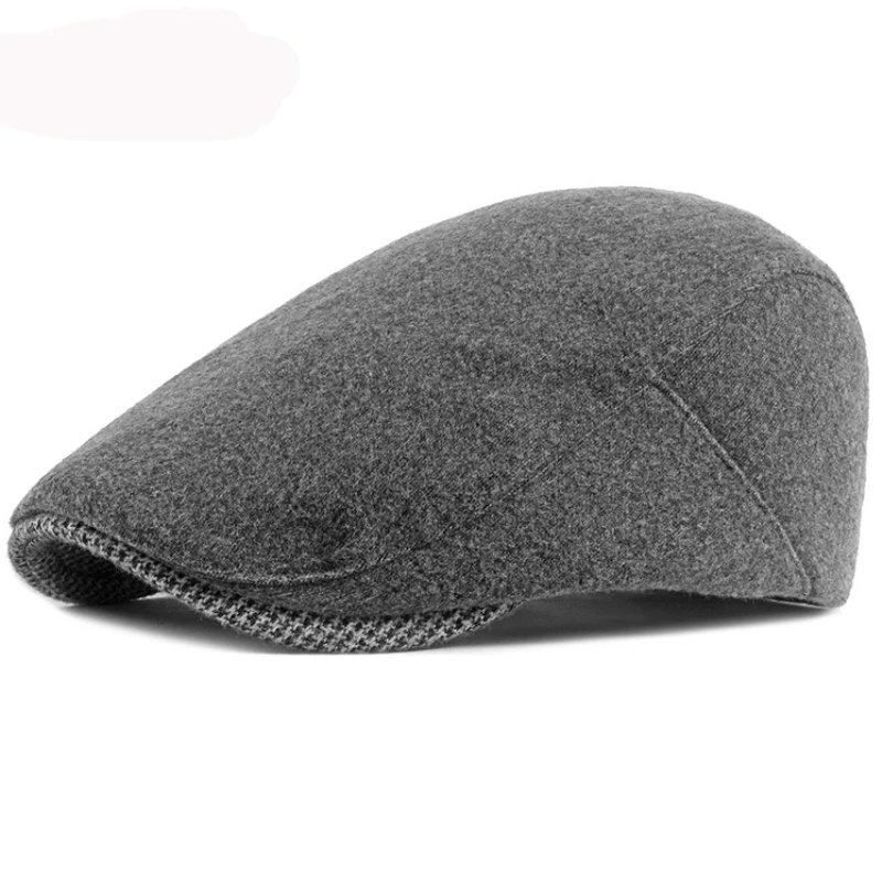 

HT3231 Autumn Winter Wool Hat Men Women Beret Adjustable Flat Cap Artist Painter Beret Hat Male Female Beret Cap Men