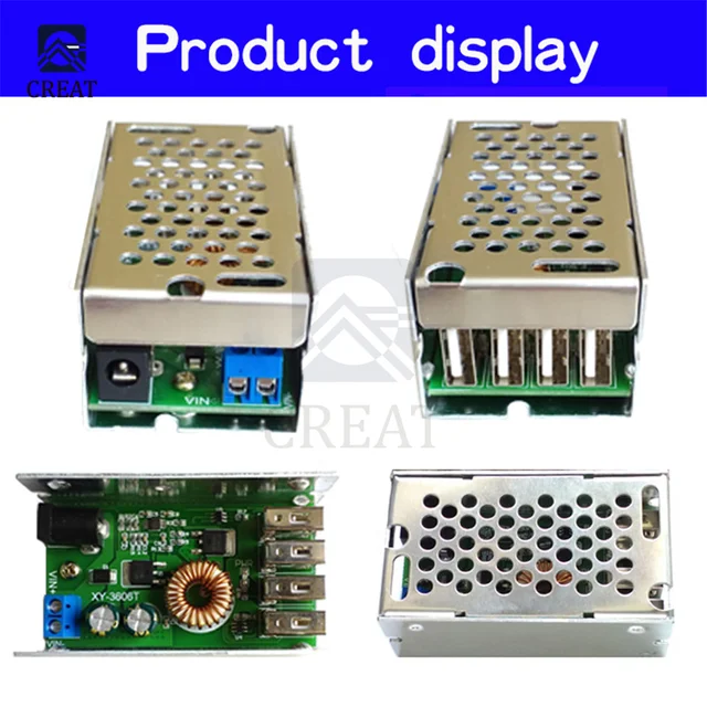 Convertitore DC Step Down 9-36V A 5V 5A - Modulo USB, Per Ricarica Dispositivi, Alimentazione Raspberry Pi