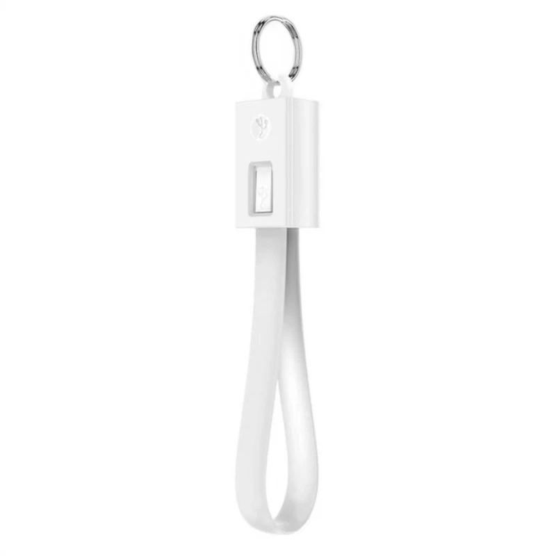 Короткий мини брелок с микро-usb зарядное устройство кабель для зарядки данных type C USB быстрая зарядка данных шнур Кабели для iphone браслет кабель - Цвет: White