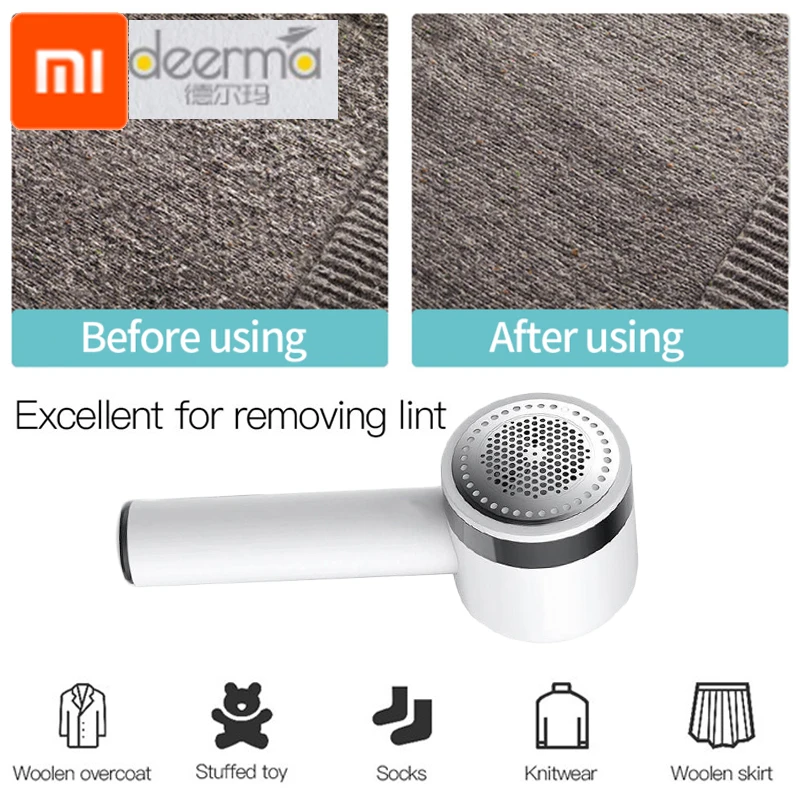 

Xiaomi Deerma Portable Lint Remover Hair Ball Trimmer Sweater Remover 7000r/min Motor Trimmer Concealed sticky Hair Tube 4