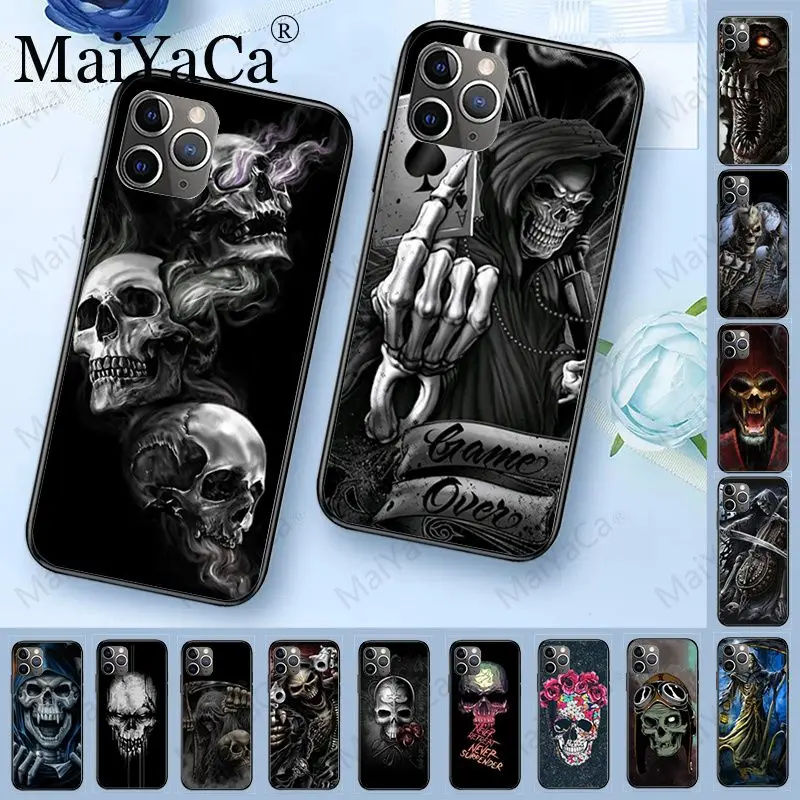 MaiYaCa Grim Reaper Skull Skeleton Luxury Hybrid phone case for iPhone 6S 6plus 7 7plus 8 8Plus X XS MAX XR 5 5S 11pro max case MaiYaCa Grim Reaper Skull Skeleton Luxury Hybrid phone case for iPhone 6S 6plus 7 7plus 8 8Plus X XS MAX XR 5 5S 11pro max case