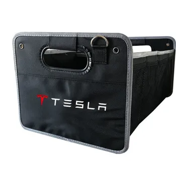 

FLYJ 1pc Rear Trunk Box For Tesla Model S Model 3 Model X Foldable Large Capacity Organizer Car Accessories Trunk Storage Box