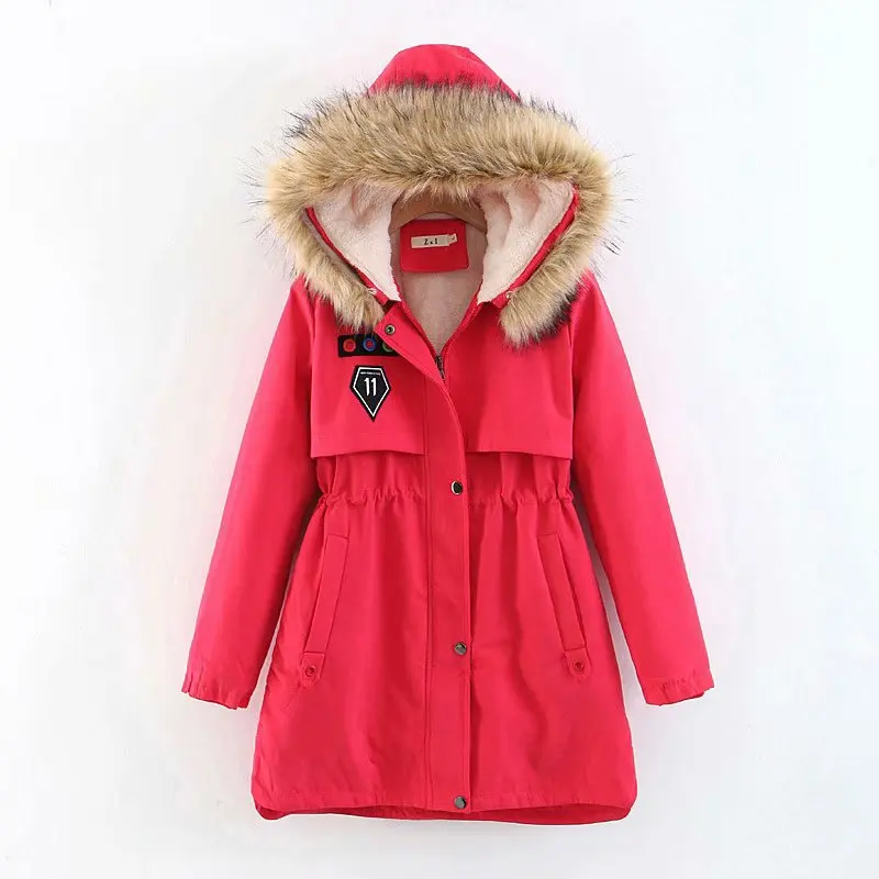 

Cotton-padded Clothes Women's 2018 Winter Mid-length Karakul Coat Thick Large Fur Collar Cotton-padded Jacket Korean-style Fashi