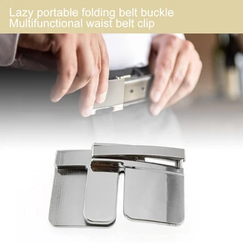 

Fashion Folding Belt Buckle for Men Tighten Pants Women Skirts Waistband Invisible Buckle Clip Outdoor Travelling Ornaments