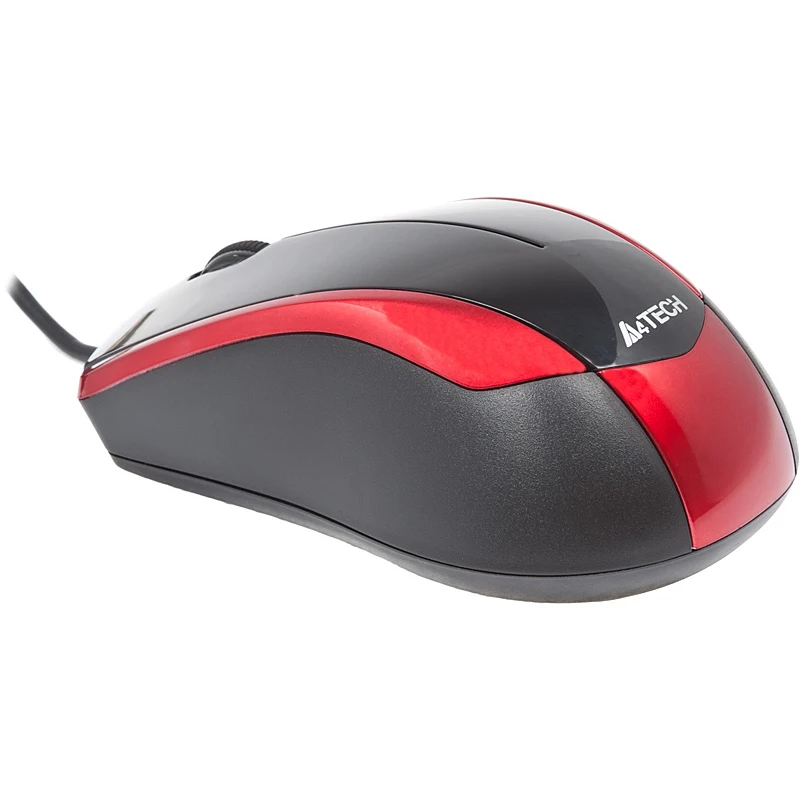 Мышь A4 V-Track Padless N-400-2 черный/красный оптическая(1000dpi) USB(2but