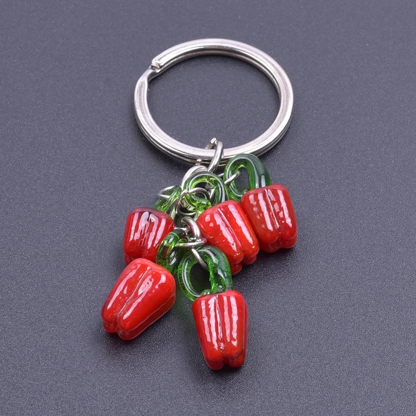 50 Ciondoli In Vetro A Forma Di Peperoncino Rosso - Perline Per Gioielli Fai Da Te, 20.6 X 7.8 Mm